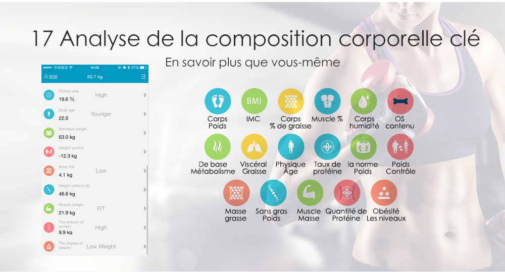 Balance Impédancemètre Connectée Bluetooth compatible AIFIT